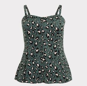 Torrid Green Leopard Print Blouse